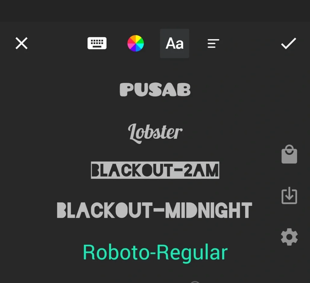 Typography and fonts of Inshot