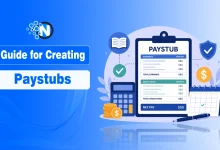 Guide for creating paystubs illustration with earnings, deductions, and net pay breakdown on a payslip
