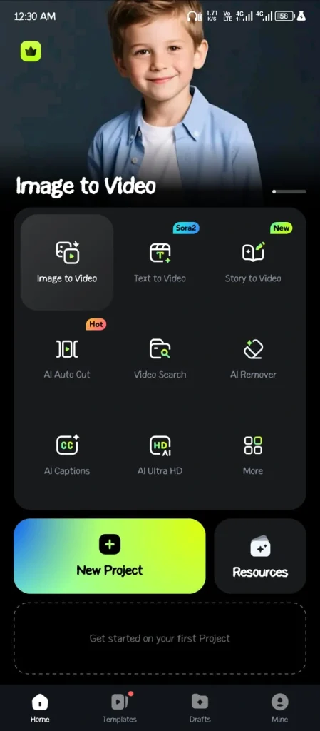 Homepage of Filmora