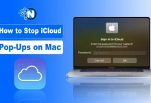 macbook screen showing icloud pop-up notification