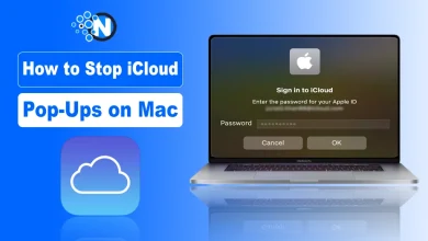 macbook screen showing icloud pop-up notification