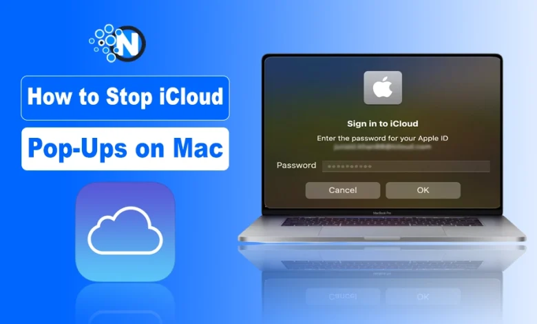 macbook screen showing icloud pop-up notification