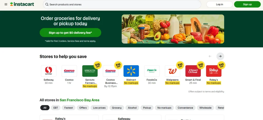 Screenshot of the Instacart