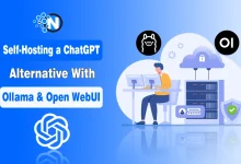 Self-hosted AI setup using Ollama and Open WebUI on a laptop screen