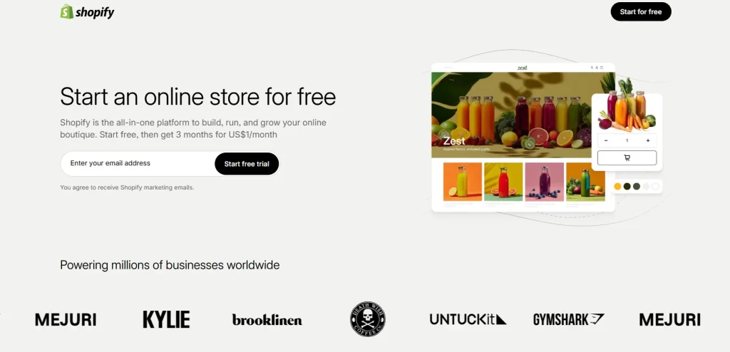 Screenshot of Shopify by NogenTech