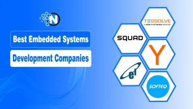 Illustration with logos of 5 Best Embedded Systems Development Companies