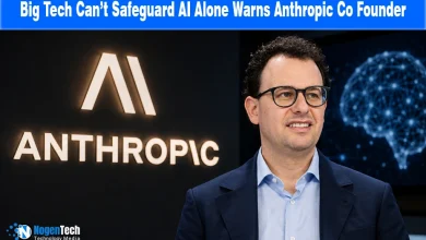 Anthropic co-founder Jack Clark AI safety warning banner with NogenTech logo.
