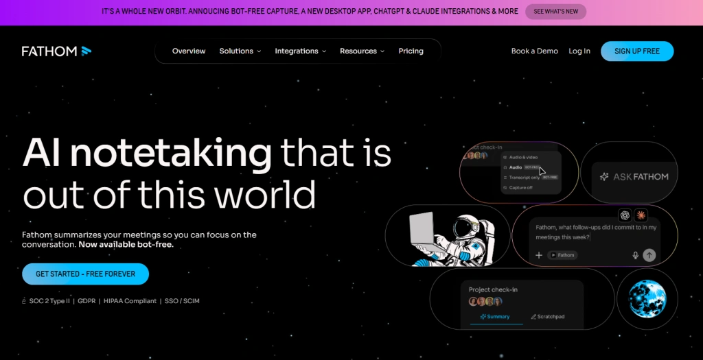 Screenshot of Fathom homepage by NogenTech