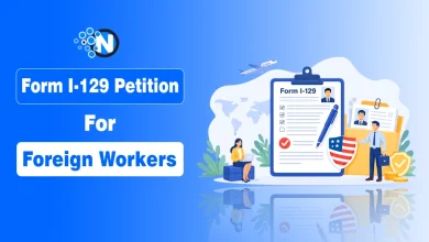 Form I-129 petition for foreign workers featured banner with NogenTech logo and US immigration illustration