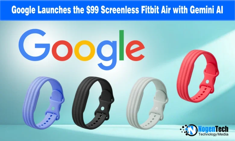 Google Fitbit Air Screenless Tracker with Gemini AI Health