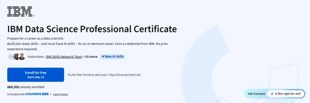 IBM Data Science Professional Certificate
