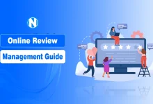 Illustration of a team managing online reviews