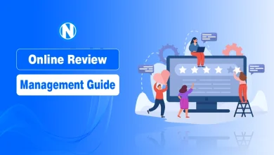 Illustration of a team managing online reviews