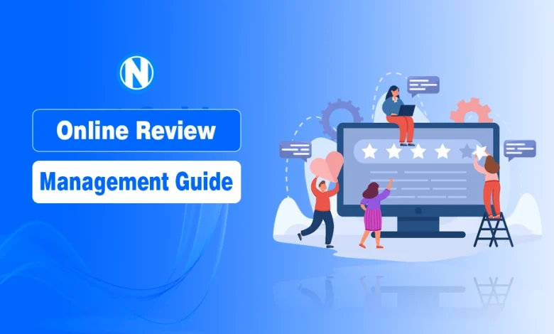 Illustration of a team managing online reviews