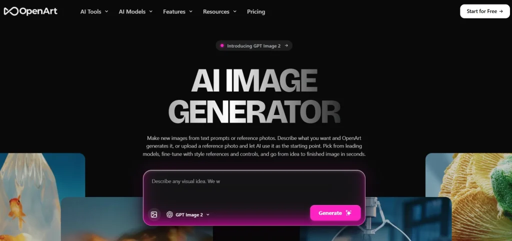 OpenArt AI Image Generator UI