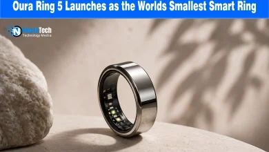 Oura Ring 5 world's smallest smart ring announcement banner with NogenTech logo.
