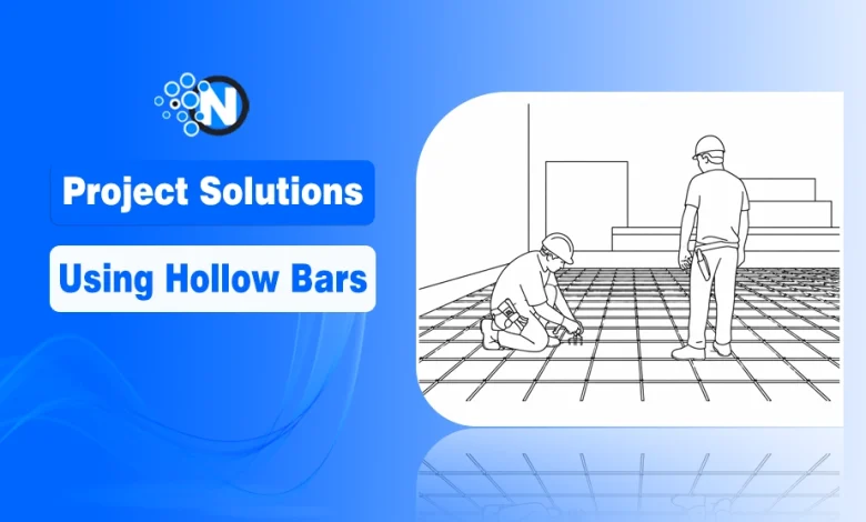 Illustration of construction workers using Hollow Bars