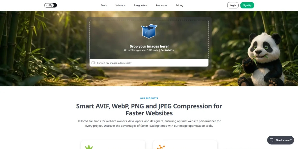 Screenshot of TinyPNG website by NogenTech