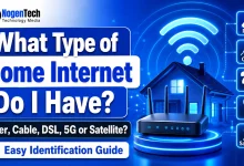 What type of home internet do I have guide showing fiber, cable, DSL, 5G, and satellite options
