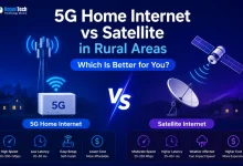 5G Home Internet vs Satellite in Rural Areas comparison banner for NogenTech.