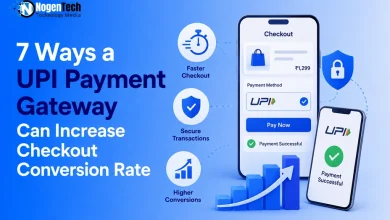 7 Ways a UPI Payment Gateway Can Increase Checkout Conversion Rate guide banner for NogenTech.
