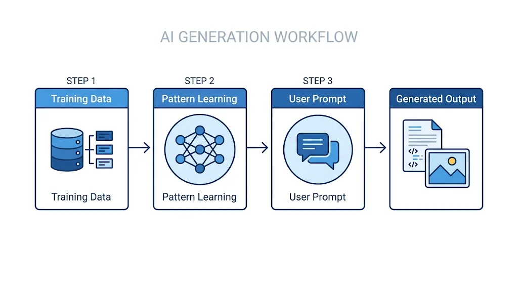 NogenTech's Infographic showing AI Generation Workflow
