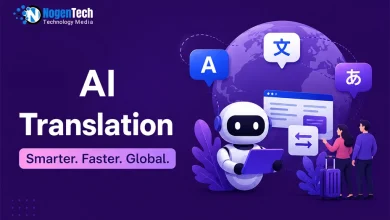 AI Translation guide infographic banner for NogenTech.