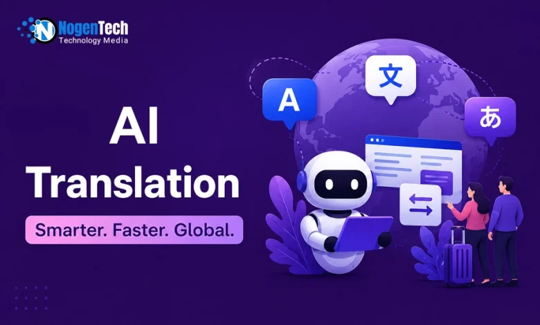 AI Translation guide infographic banner for NogenTech.