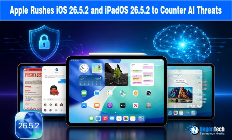 Apple Rushes iOS 26.5.2 and iPadOS 26.5.2 to Counter AI Threats news banner for NogenTech.
