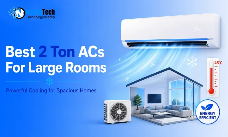 Best 2 ton ACs for large rooms buyer guide banner for NogenTech.