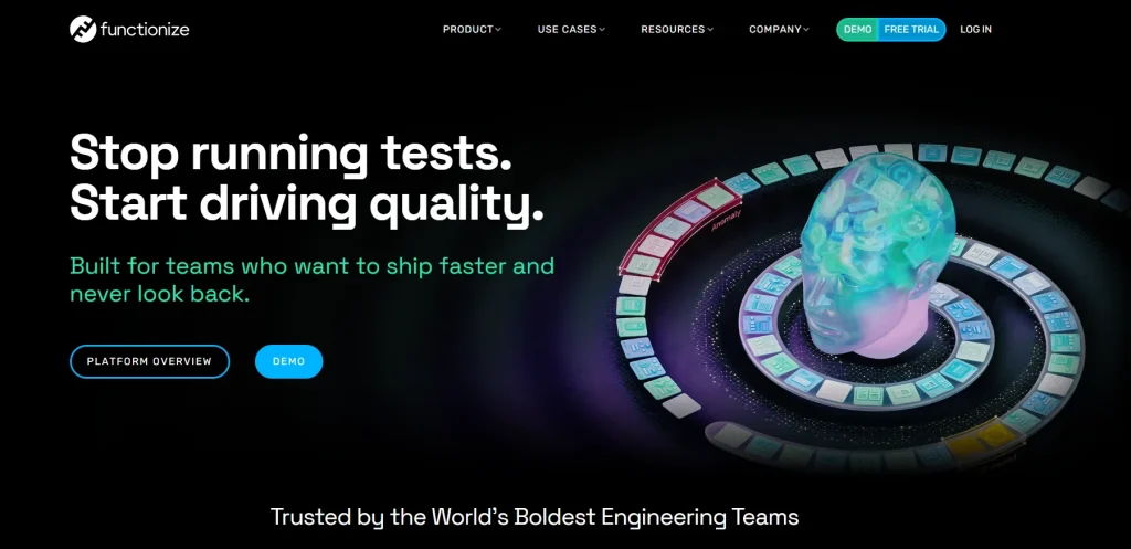 Screenshot of Functionize homepage