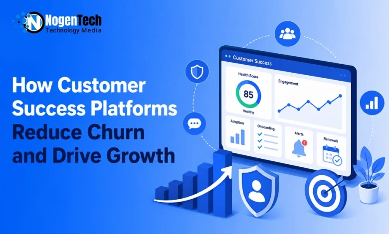 How Customer Success Platforms Reduce Churn and Drive Growth feature banner for NogenTech.