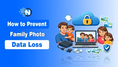 Illustration showing Family photo backup options