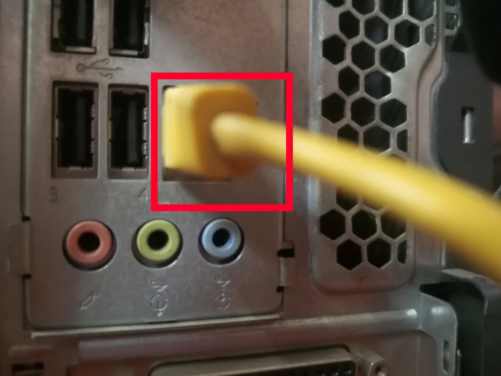 Plug the other end into the Ethernet port on your PC.