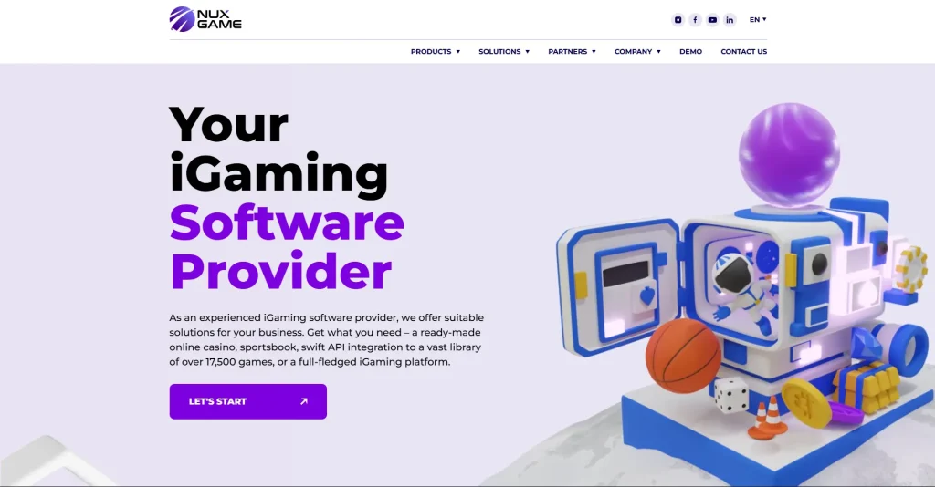 Screenshot of NuxGame homepage by NogenTech