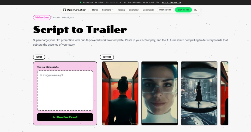 Script to Trailer (OpenCreator)
