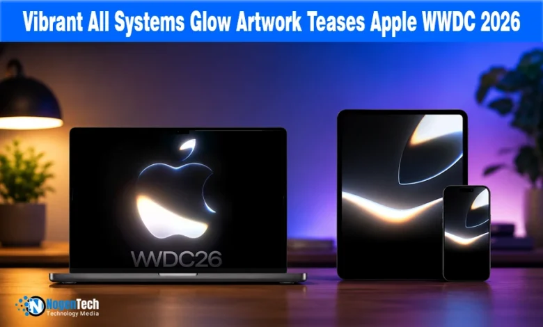 Vibrant All Systems Glow artwork teases Apple WWDC 2026 featured banner for NogenTech.