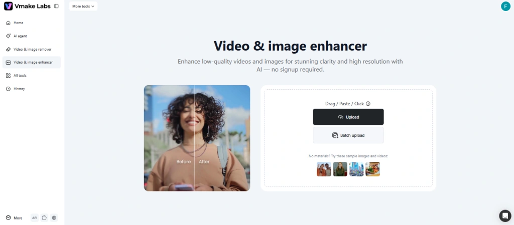 Vmake AI Video Enhancer