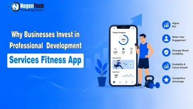 Why Businesses Invest in Professional Development Services Fitness App guide banner for NogenTech.