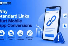 Why Standard Links Hurt Mobile App Conversions article banner for NogenTech.