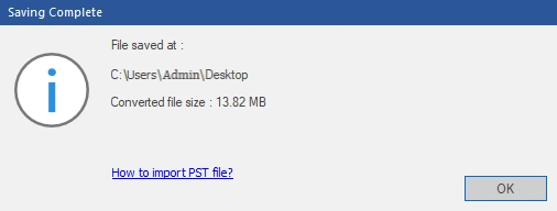 You can also save OST in PST, EML, MSG, RTF, HTML, and PDF file formats.