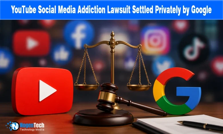 YouTube Social Media Addiction Lawsuit Settled Privately by Google news banner for NogenTech.