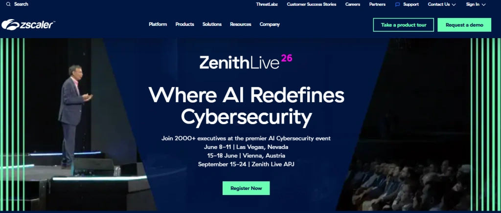 Screenshot of homepage of Zscaler by NogenTech