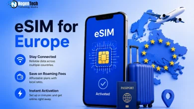 eSIM for Europe travel connectivity guide banner for NogenTech.