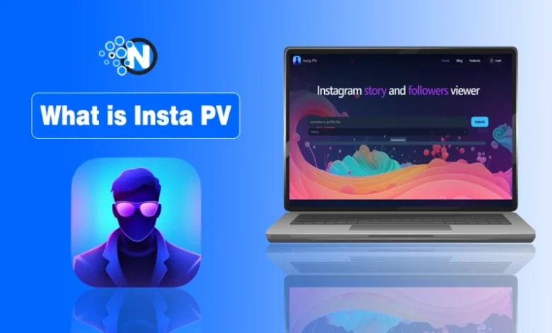 What is InstaPV anonymous Instagram viewer displayed on a laptop with an anonymous user illustration