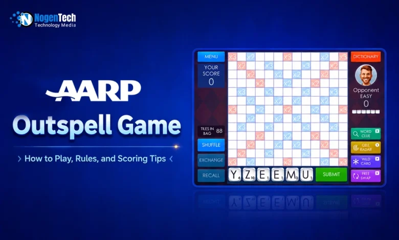 AARP Outspell Game guide feature banner for NogenTech.