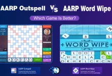 AARP Outspell vs AARP Word Wipe game comparison banner for NogenTech.