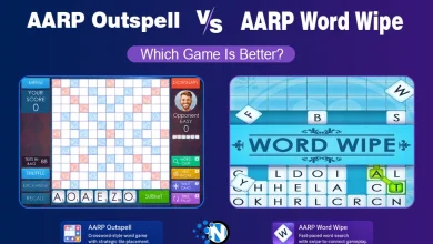 AARP Outspell vs AARP Word Wipe game comparison banner for NogenTech.
