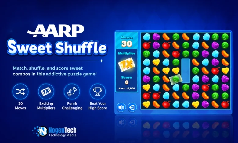 AARP Sweet Shuffle game banner for NogenTech.