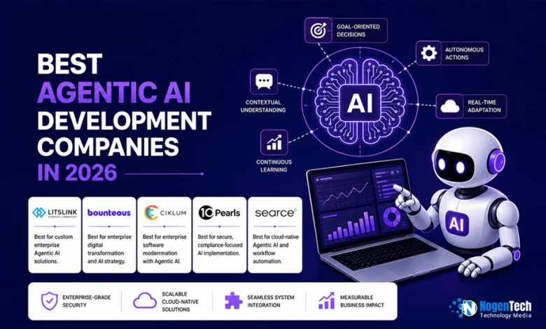Best Agentic AI Development Companies in 2026 industry guide banner for NogenTech.